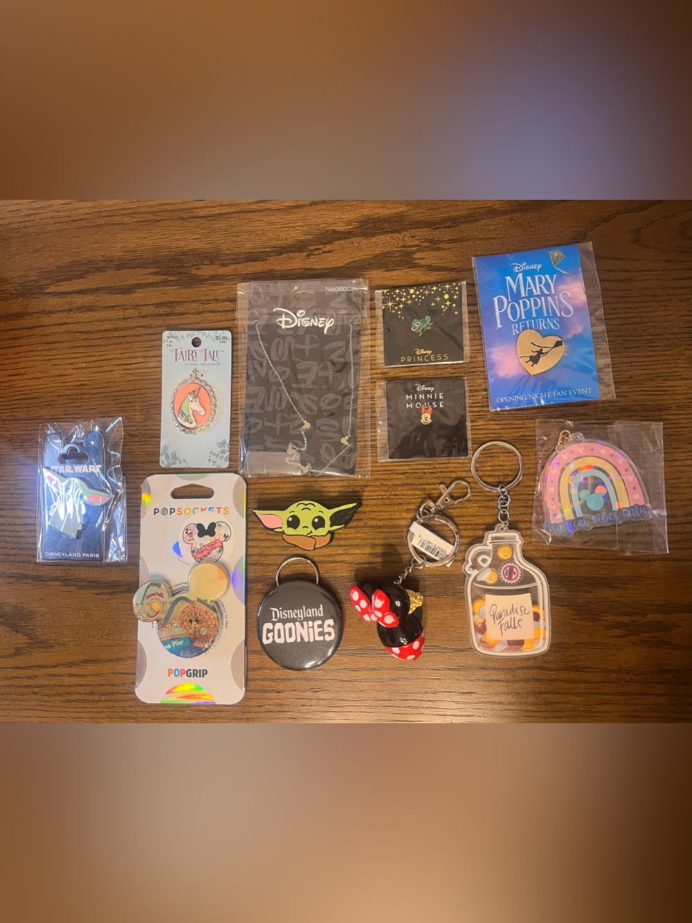 Disney-Themed Collectible Keychains & Pins Assortment